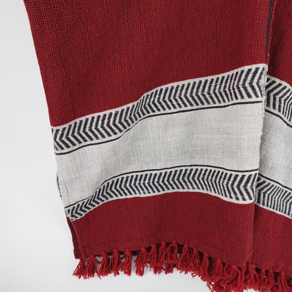 LEMLEM Poncho Sweater Rust Wool Woven Oversized Rach Southwestern Art to Wear - Picture 5 of 16